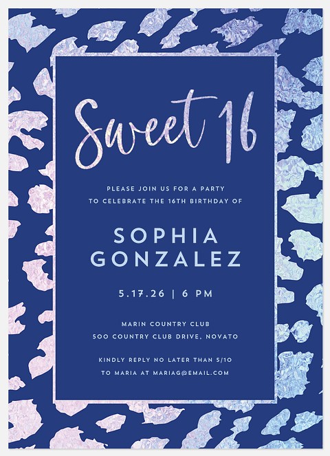 Electric Leopard Kids' Birthday Invitations