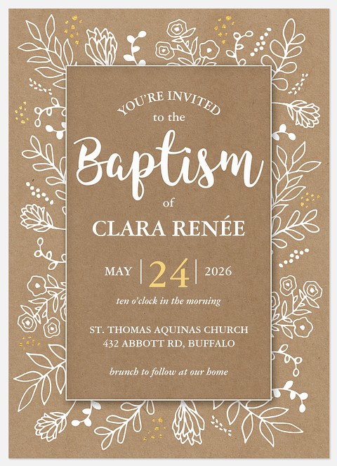 Woodland Blessing Baptism Christening Invitations