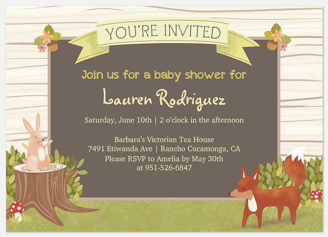 Woodland Storybook Baby Shower Invitations