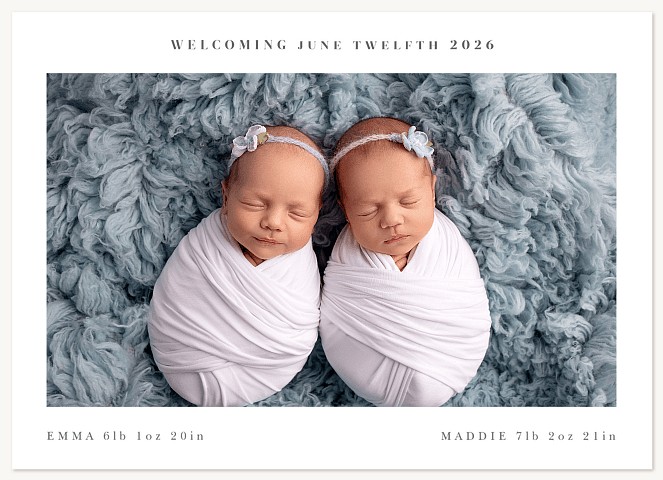 Darling Duo Twin Birth Announcements