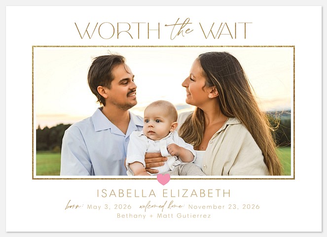 Worthwhile Welcome Baby Birth Announcements