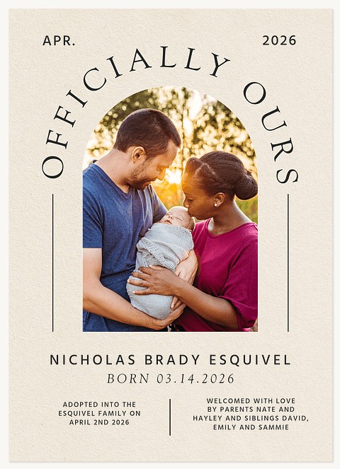 Official Arrival Baby Announcements