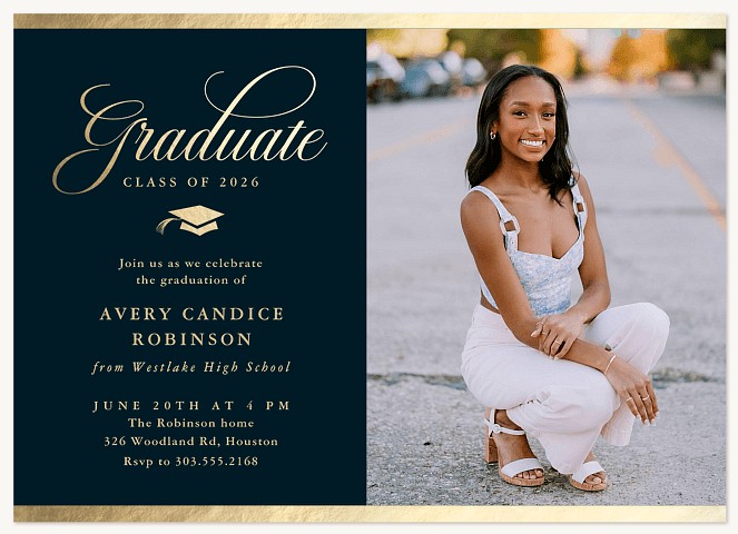 Exquisite Script Graduation Cards