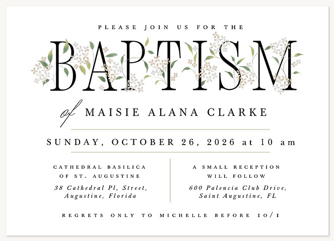 Baptismal Garden Baptisms & Christening Invitations