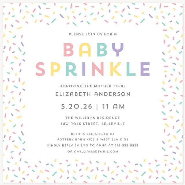 Baby Sprinkle Baby Shower Invites