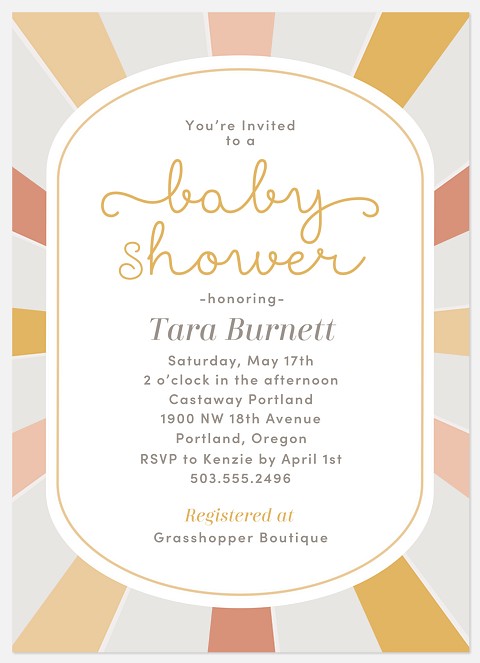 Boho Sun Baby Shower Invitations