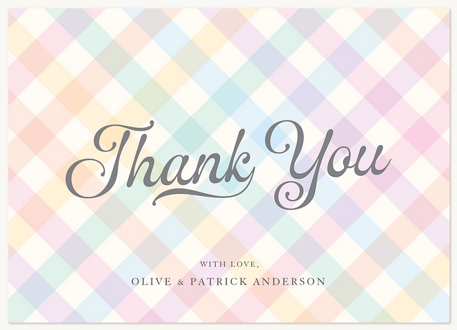 Baby Gingham Thank You Cards 