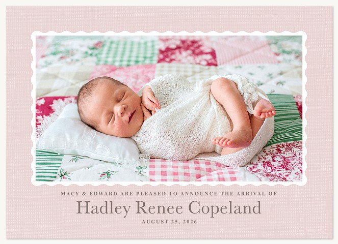 Ruffle Frame Baby Announcements