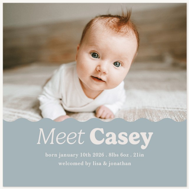 Wavy Welcome Baby Announcements