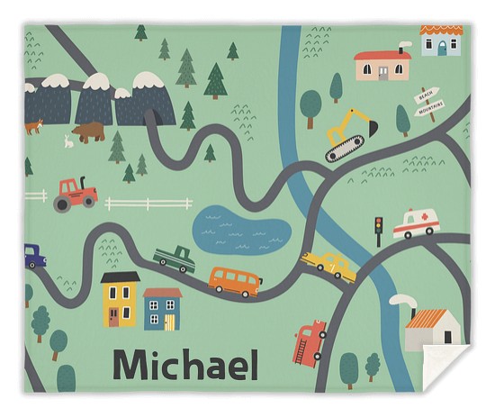 Road Map Custom Blankets