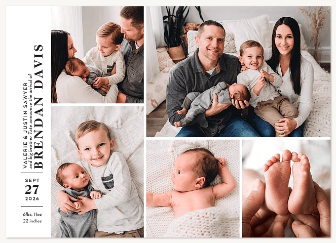 Minimalist Grid Baby Announcements