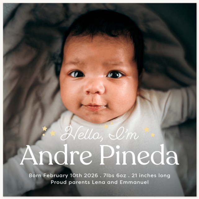 Starry Hello Baby Announcements