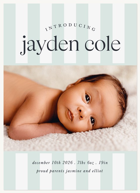 Soft Stripes Baby Announcements