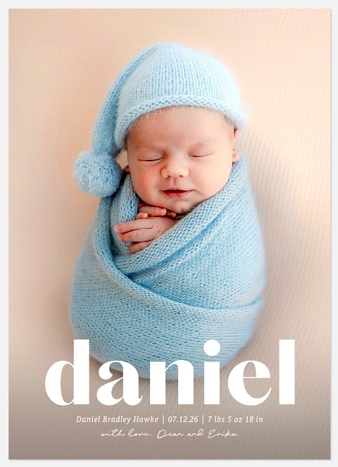 Big Name Baby Birth Announcements