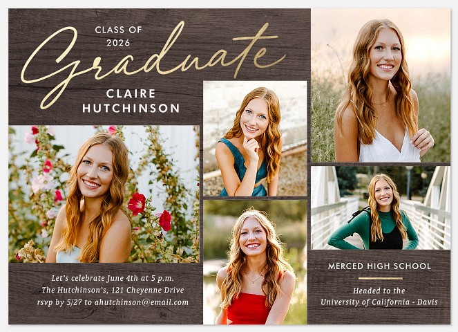 Walnut Mosaic Graduation Cards
