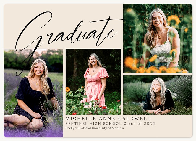 Refined Quad Graduation Cards