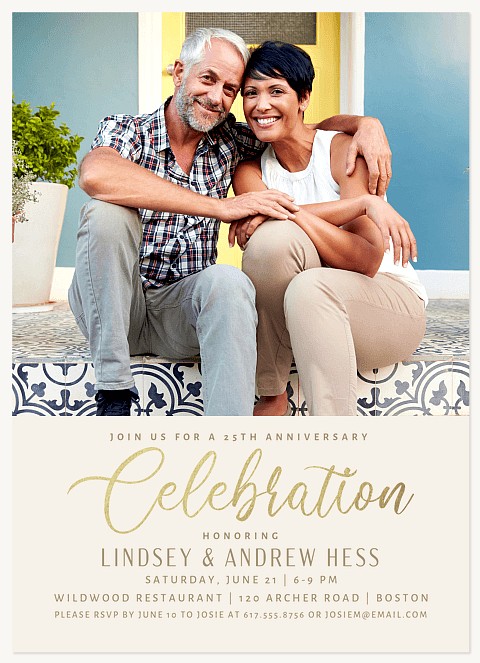 Shining Celebration Wedding Anniversary Invitations