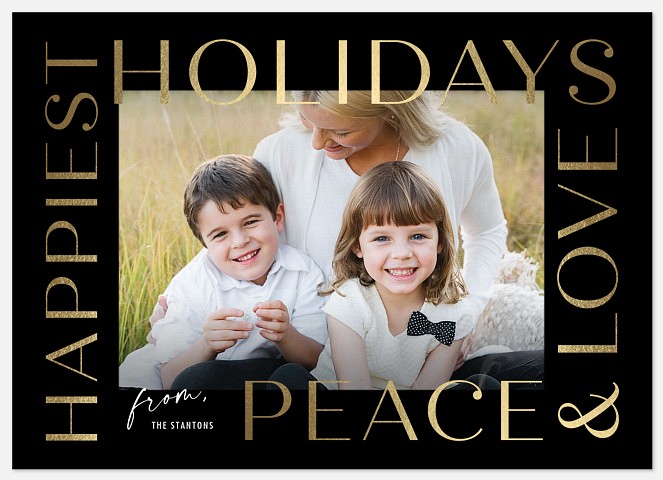 Typographic Frame Holiday Photo Cards