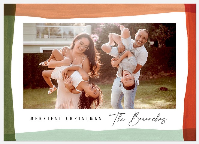 Watercolor Frame Holiday Photo Cards