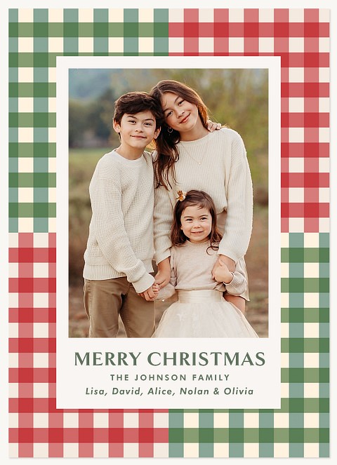 Christmas Gingham Personalized Holiday Cards