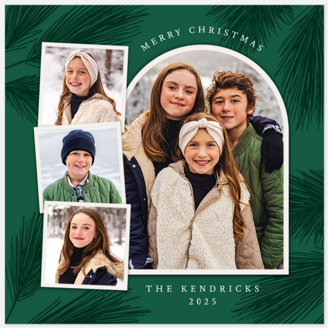 Evergreen Elegance Holiday Photo Cards