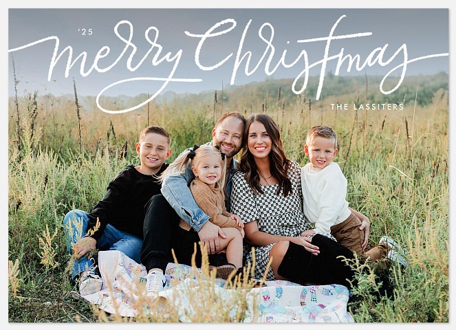 Scripted Chalk Holiday Photo Cards