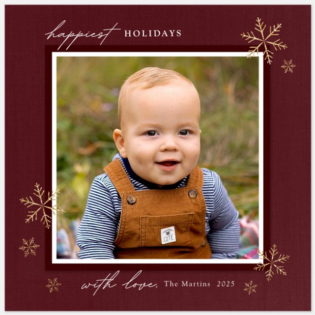 Shimmering Snowfall Holiday Photo Cards