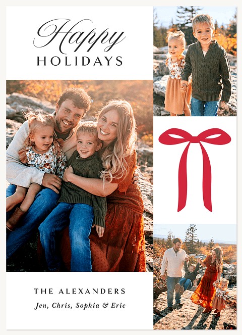 Bow Trio Personalized Holiday Cards