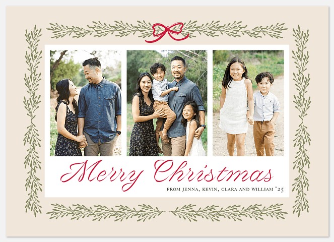 Laurel Border Holiday Photo Cards