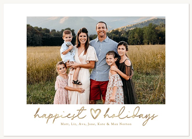 Golden Holiday Personalized Holiday Cards