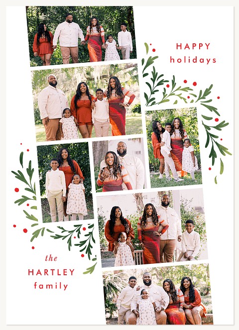 Botanical Photo Strip Personalized Holiday Cards