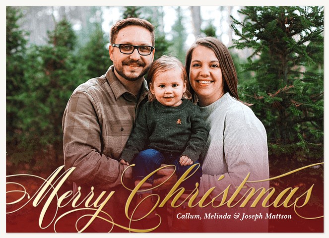 Posh Script Personalized Holiday Cards