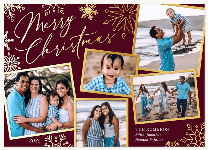 Scattered Snowfall Personalized Holiday Cards