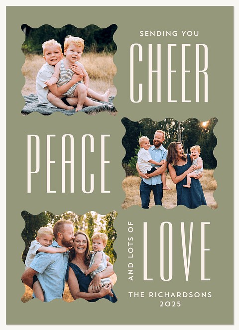 Wavy Trio Personalized Holiday Cards
