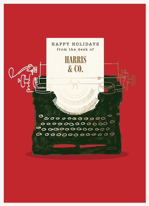 Vintage Typewriter Business Holiday Cards