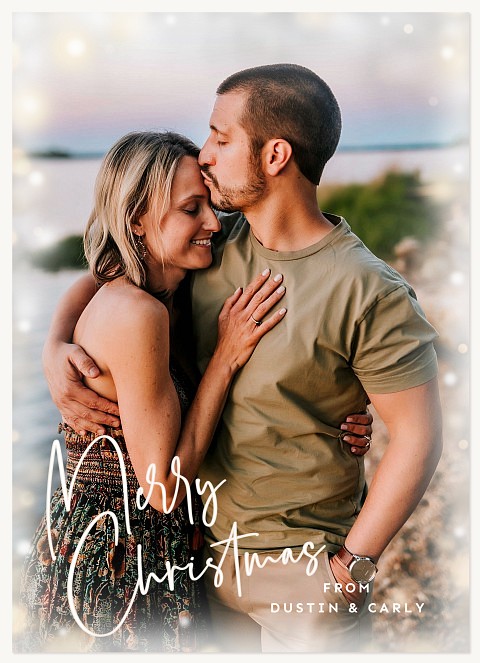Glowy Border Personalized Holiday Cards