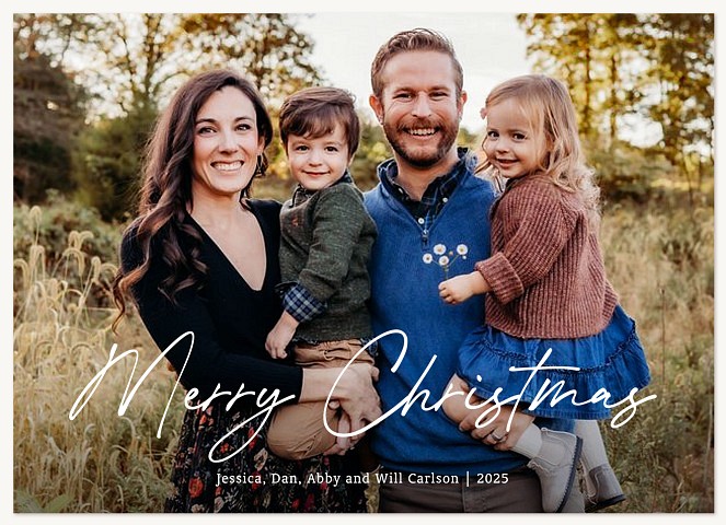 Simple Slant Personalized Holiday Cards
