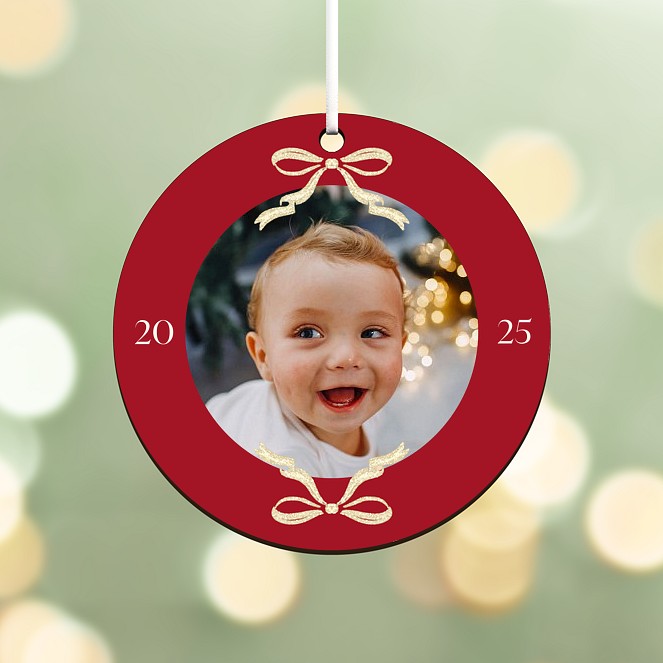 Glittery Bows Personalized Ornaments