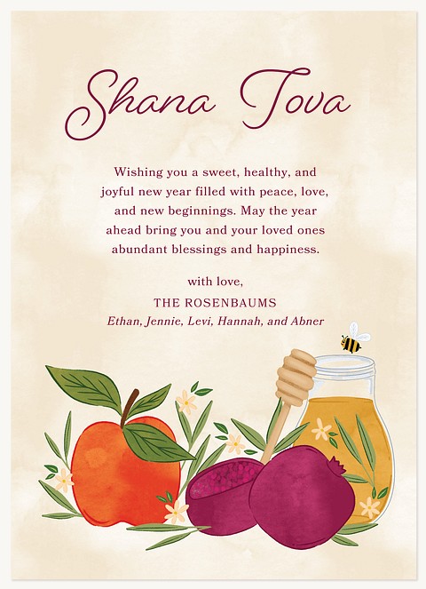 Painted Fruits Rosh Hashanah cards