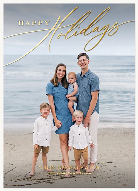Light Script Personalized Holiday Cards