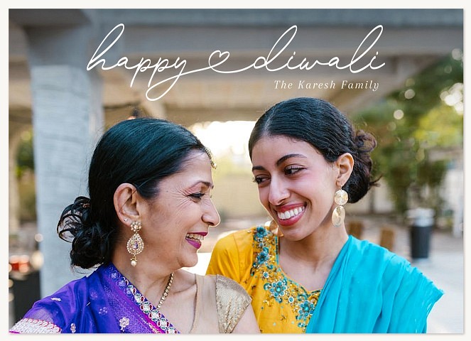 Happy Diwali Heart Diwali Holiday Cards