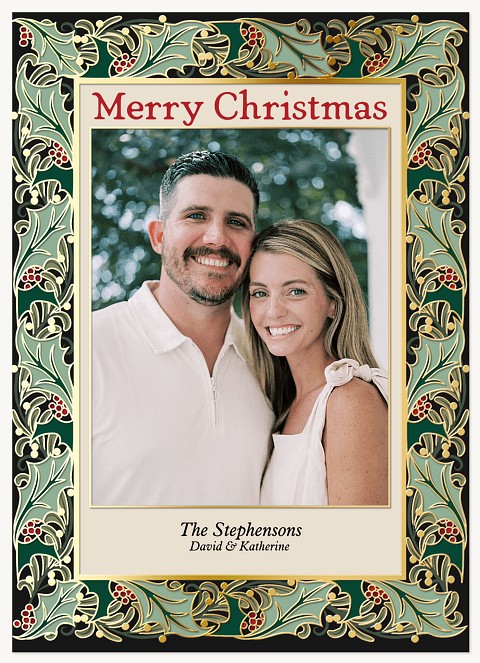 Ornate Berries Personalized Holiday Cards