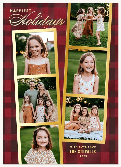 Luxury Photostrips Personalized Holiday Cards