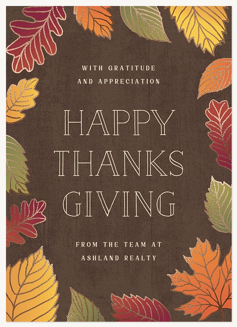 Fall Frame Business Holiday Cards