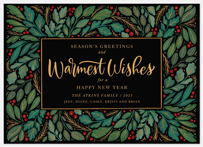 Botanical Frame Holiday Photo Cards