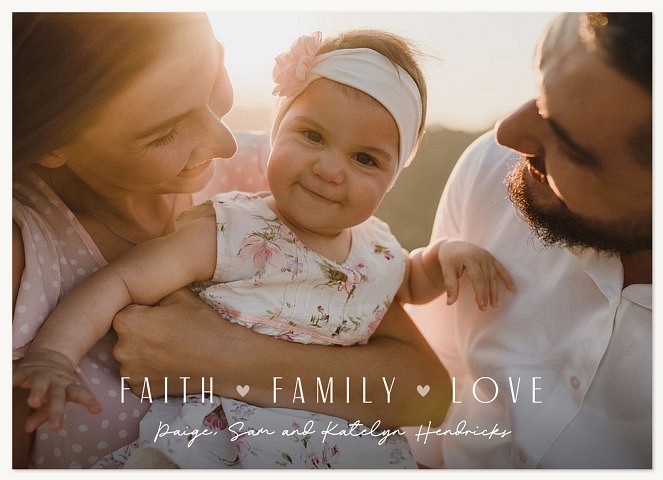 Faith, Family, Love Personalized Holiday Cards
