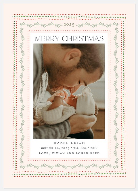 Whimsical Borders Holiday Photo Cards