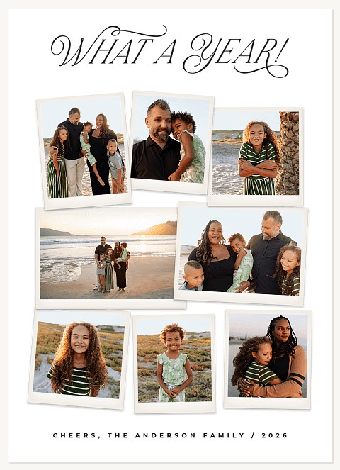 Script Year Personalized Holiday Cards