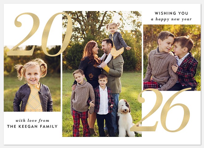 Chic Year Holiday Photo Cards