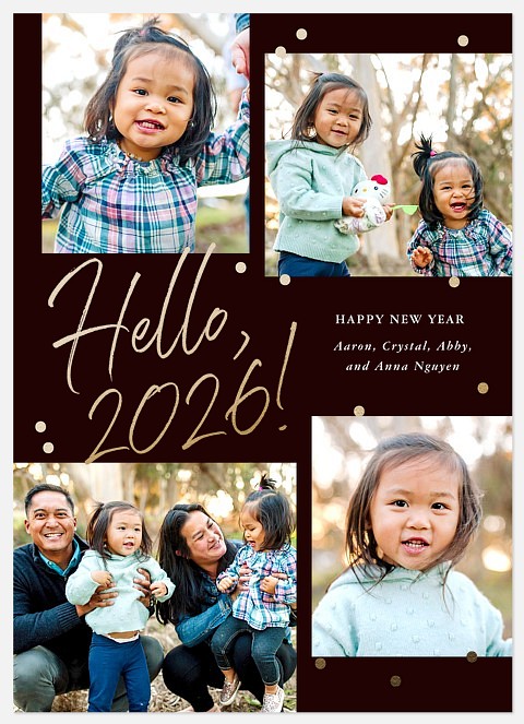 Hello, New Year Holiday Photo Cards